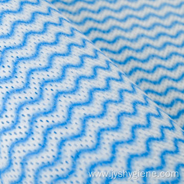 Blue wave printed biodegradable fabric as kitchen rag